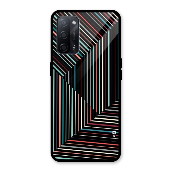 Angulars Stripes Glass Back Case for Oppo A53s 5G