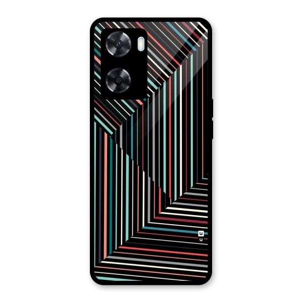 Angulars Stripes Glass Back Case for Oppo A77