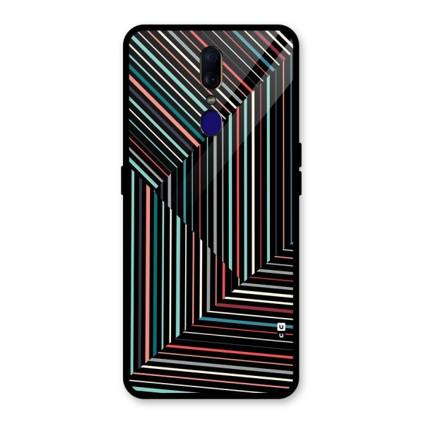 Angulars Stripes Glass Back Case for Oppo F11