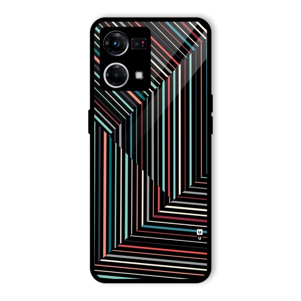 Angulars Stripes Glass Back Case for Oppo F21 Pro 4G