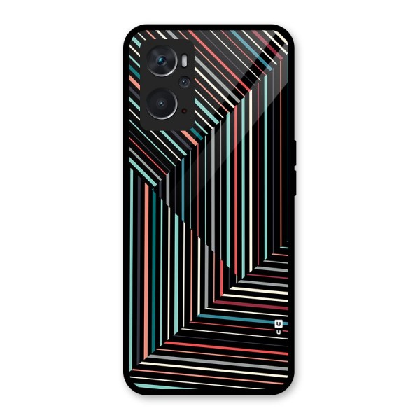 Angulars Stripes Glass Back Case for Oppo K10 4G