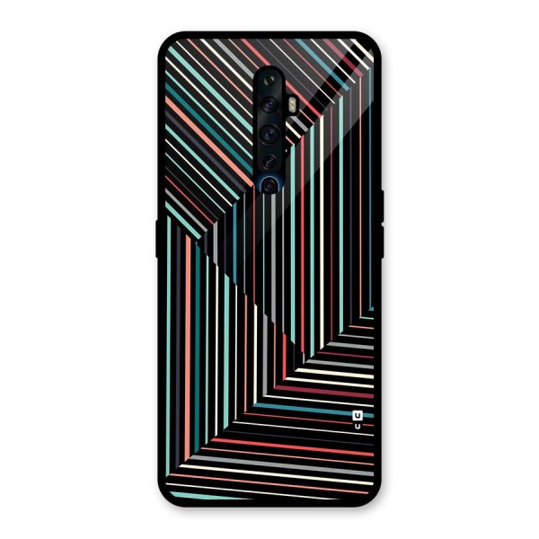 Angulars Stripes Glass Back Case for Oppo Reno2 F