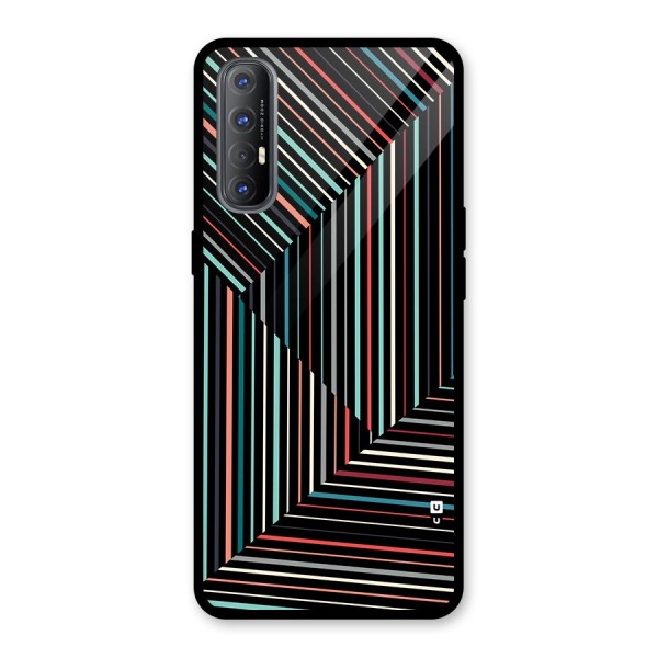 Angulars Stripes Glass Back Case for Oppo Reno3 Pro