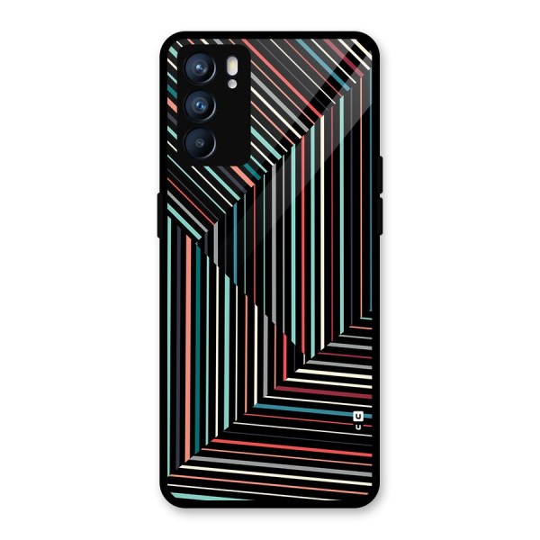 Angulars Stripes Glass Back Case for Oppo Reno6 5G