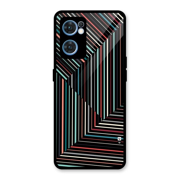 Angulars Stripes Glass Back Case for Oppo Reno7 5G