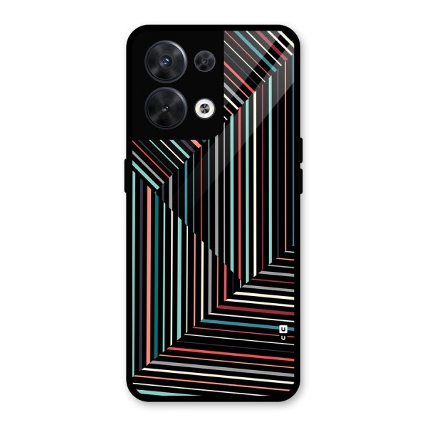 Angulars Stripes Glass Back Case for Oppo Reno8 5G