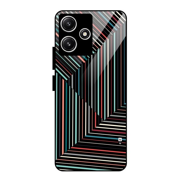 Angulars Stripes Glass Back Case for Poco M6 Pro