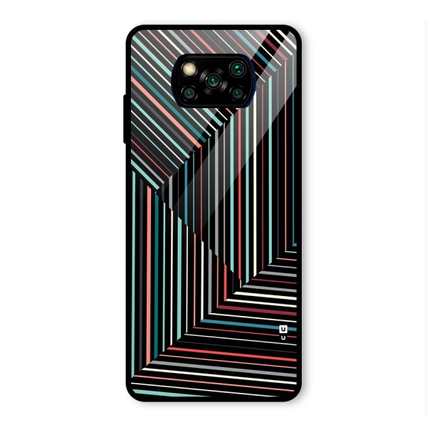 Angulars Stripes Glass Back Case for Poco X3 Pro