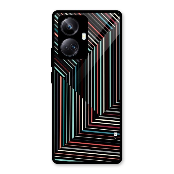 Angulars Stripes Glass Back Case for Realme 10 Pro Plus