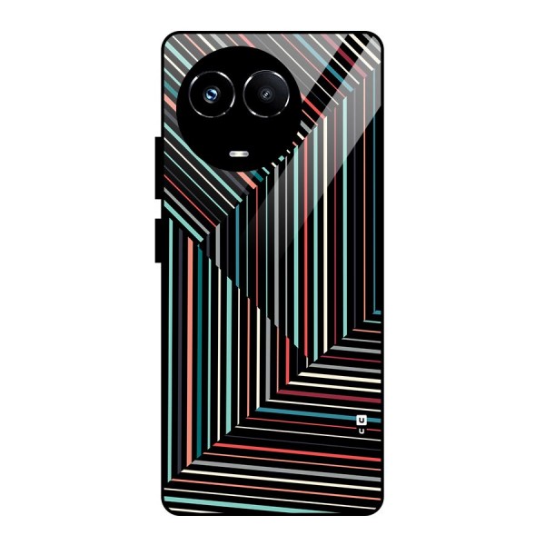 Angulars Stripes Glass Back Case for Realme 11X