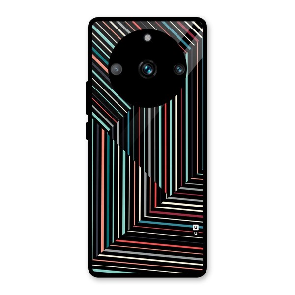 Angulars Stripes Glass Back Case for Realme 11 Pro