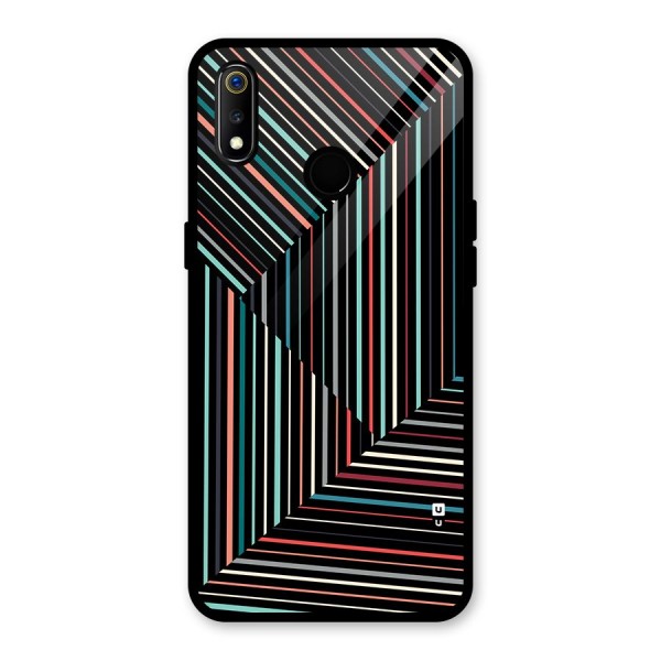 Angulars Stripes Glass Back Case for Realme 3i