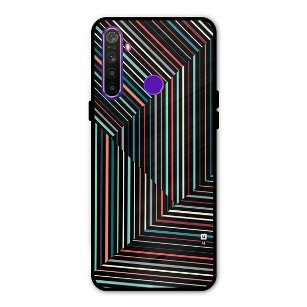 Angulars Stripes Glass Back Case for Realme 5s