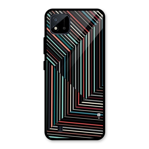 Angulars Stripes Glass Back Case for Realme C11 2021