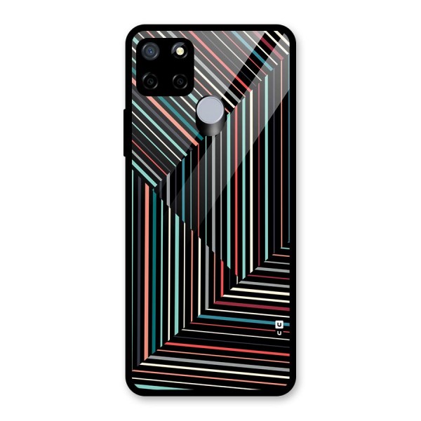 Angulars Stripes Glass Back Case for Realme C15