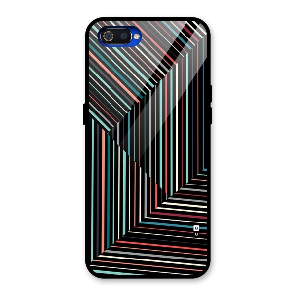 Angulars Stripes Glass Back Case for Realme C2