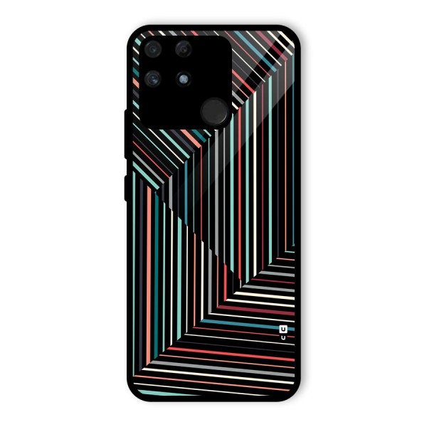 Angulars Stripes Glass Back Case for Realme Narzo 50A