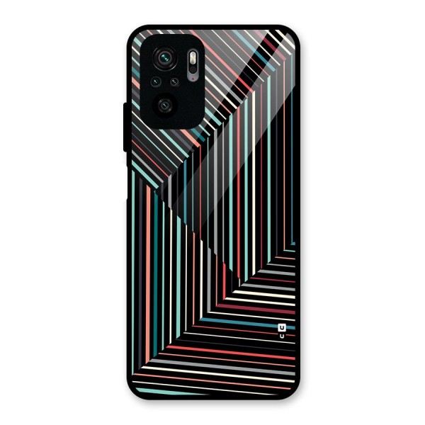 Angulars Stripes Glass Back Case for Redmi Note 10