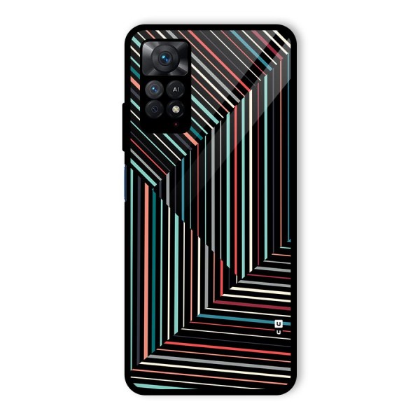 Angulars Stripes Glass Back Case for Redmi Note 11 Pro