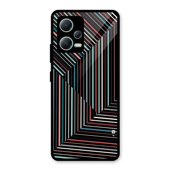 Angulars Stripes Glass Back Case for Redmi Note 12 5G