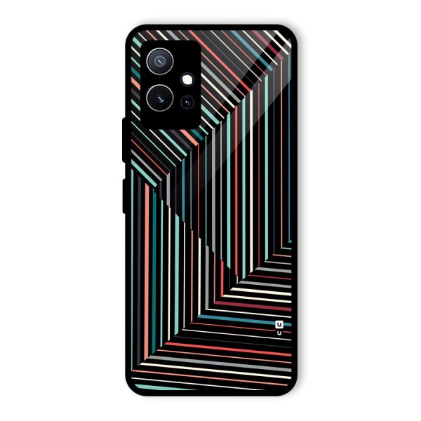 Angulars Stripes Glass Back Case for Vivo T1 5G