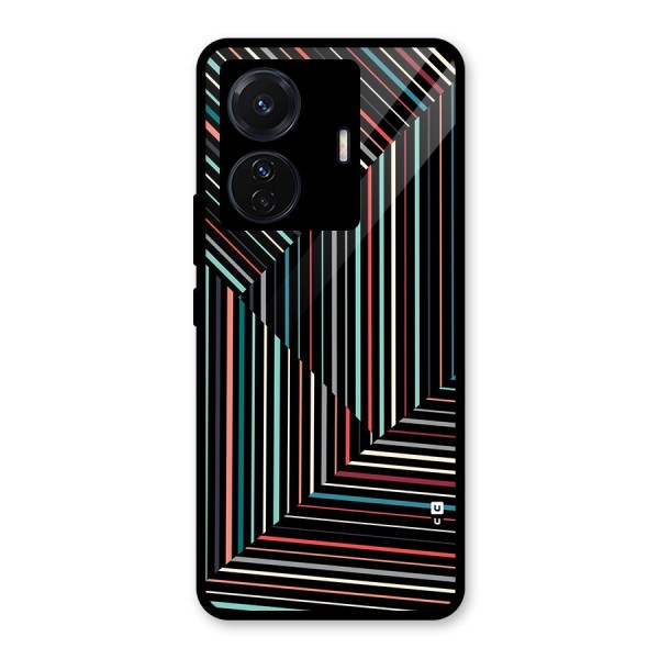 Angulars Stripes Glass Back Case for Vivo T1 Pro