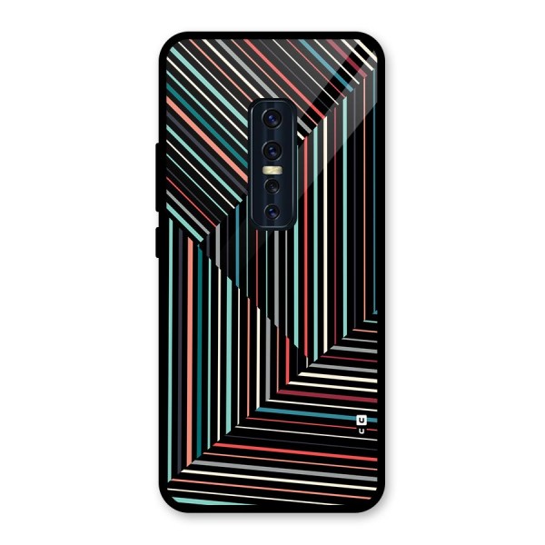 Angulars Stripes Glass Back Case for Vivo V17 Pro