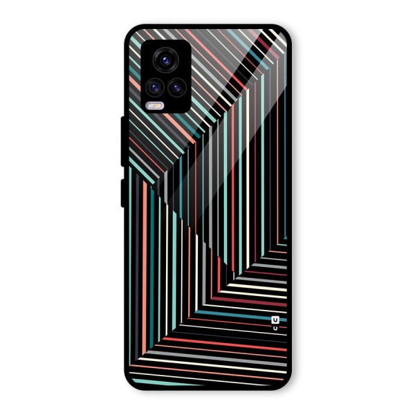 Angulars Stripes Glass Back Case for Vivo V20 2021