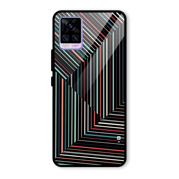 Angulars Stripes Glass Back Case for Vivo V20 Pro