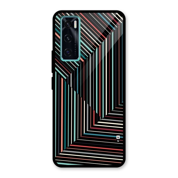 Angulars Stripes Glass Back Case for Vivo V20 SE