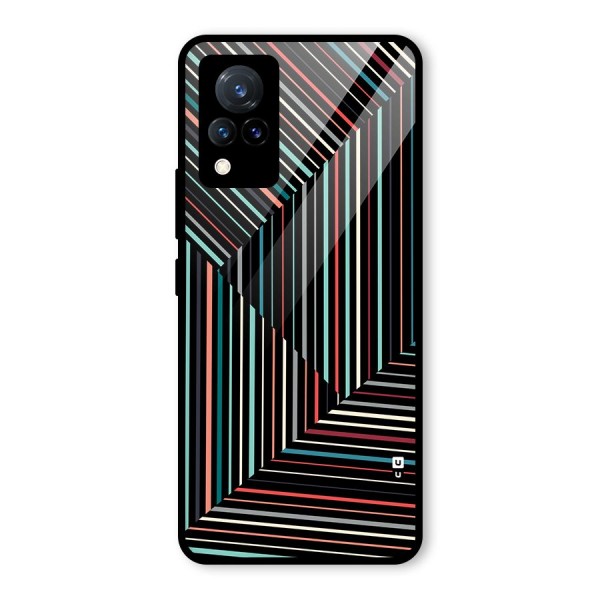 Angulars Stripes Glass Back Case for Vivo V21 5G