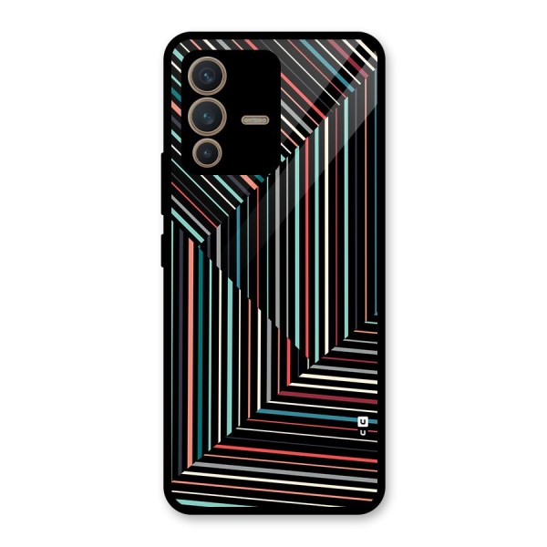 Angulars Stripes Glass Back Case for Vivo V23 5G