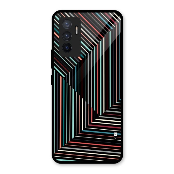 Angulars Stripes Glass Back Case for Vivo V23e