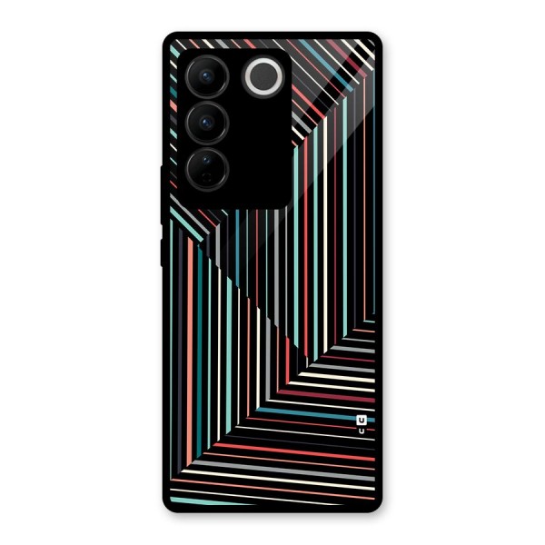 Angulars Stripes Glass Back Case for Vivo V27