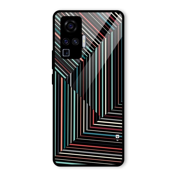 Angulars Stripes Glass Back Case for Vivo X50 Pro