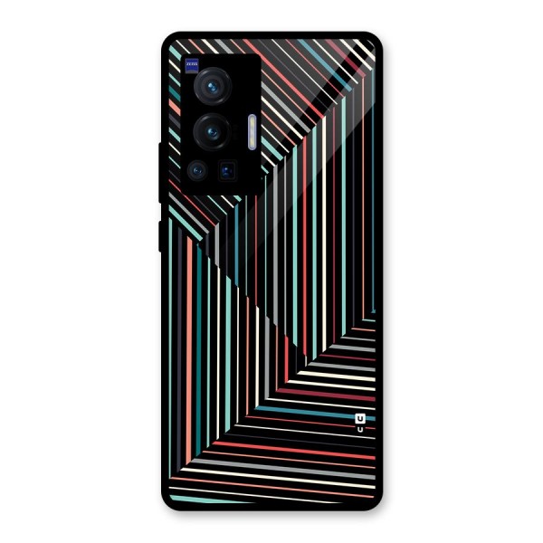 Angulars Stripes Glass Back Case for Vivo X70 Pro