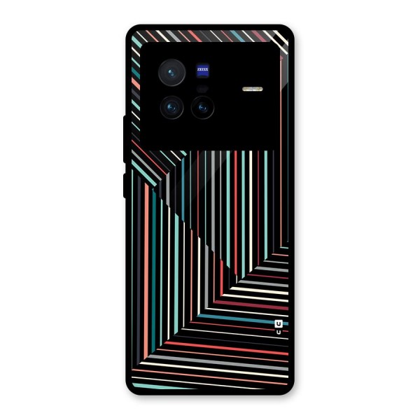 Angulars Stripes Glass Back Case for Vivo X80