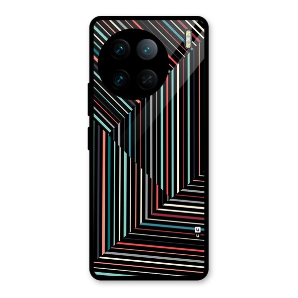 Angulars Stripes Glass Back Case for Vivo X90 Pro