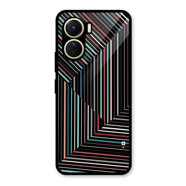 Angulars Stripes Glass Back Case for Vivo Y56