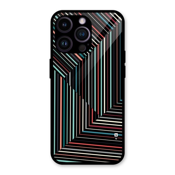 Angulars Stripes Glass Back Case for iPhone 14 Pro Max