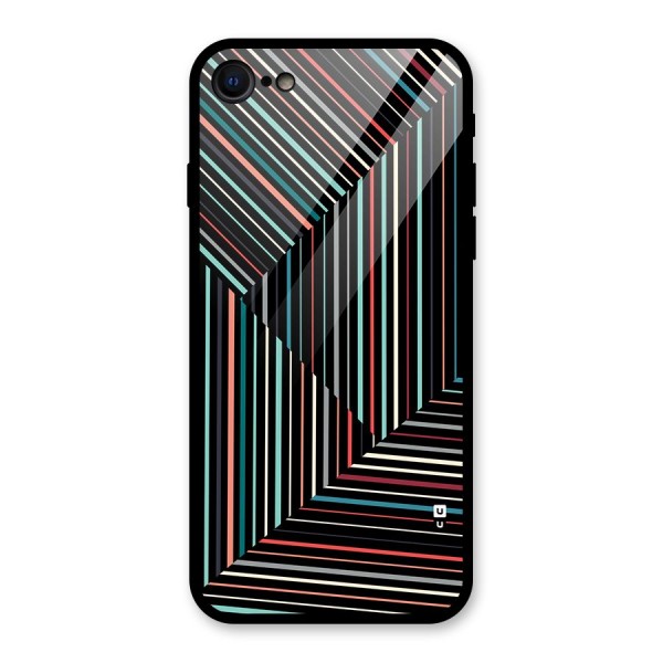 Angulars Stripes Glass Back Case for iPhone 8