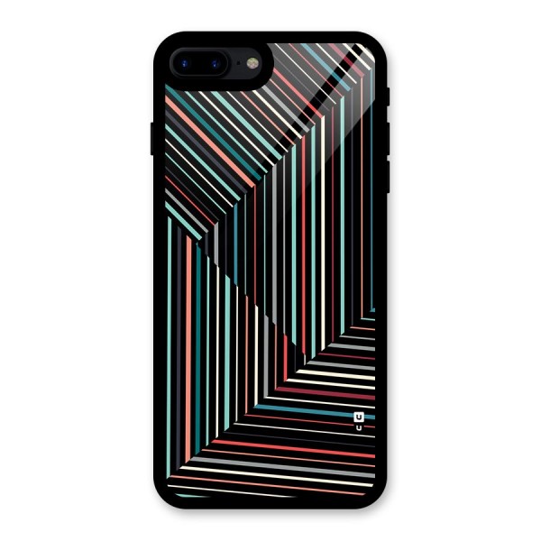 Angulars Stripes Glass Back Case for iPhone 8 Plus