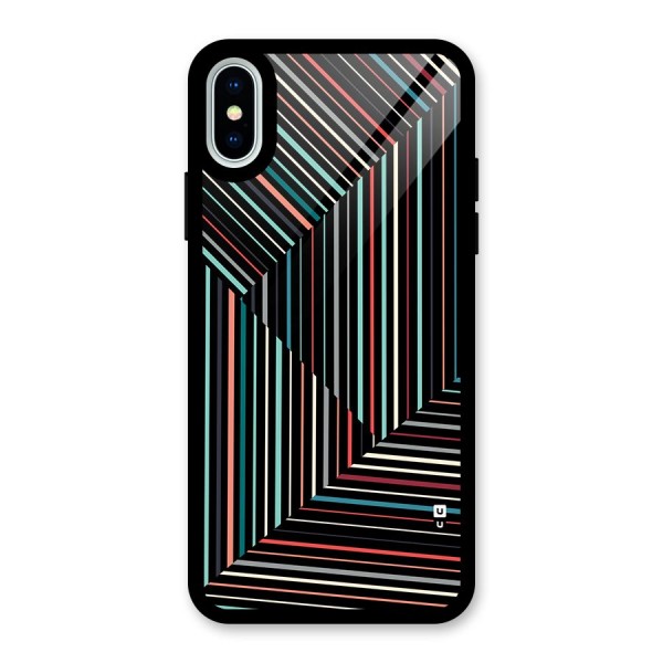 Angulars Stripes Glass Back Case for iPhone XS