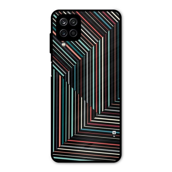 Angulars Stripes Metal Back Case for Galaxy A12