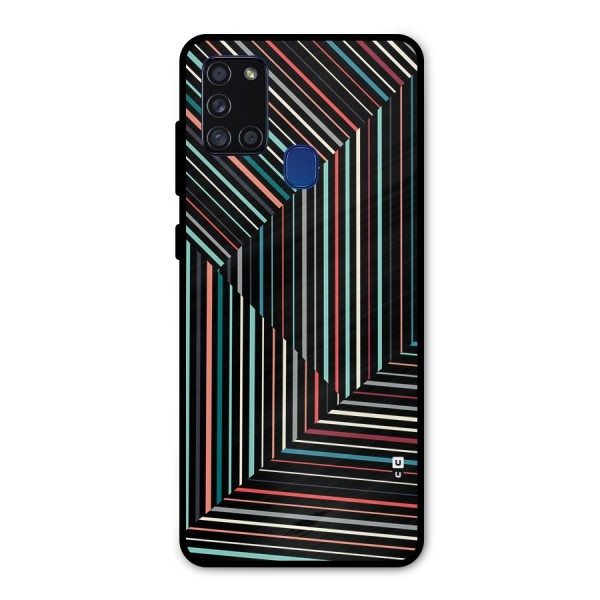 Angulars Stripes Metal Back Case for Galaxy A21s