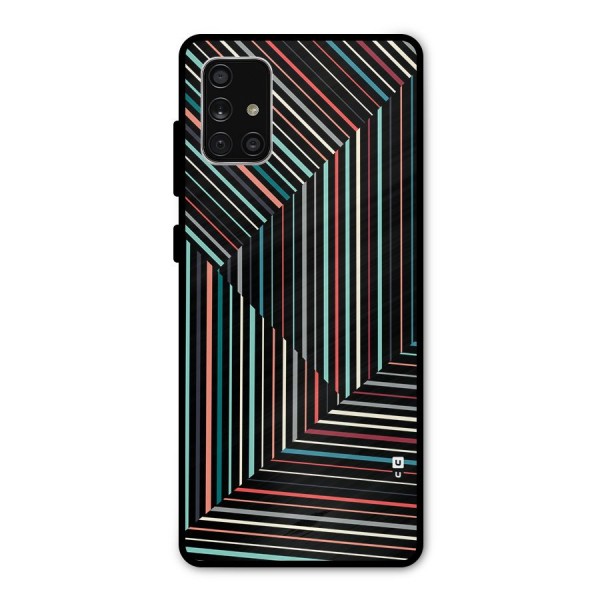 Angulars Stripes Metal Back Case for Galaxy A71