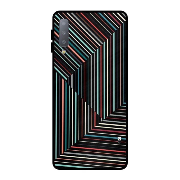 Angulars Stripes Metal Back Case for Galaxy A7 (2018)