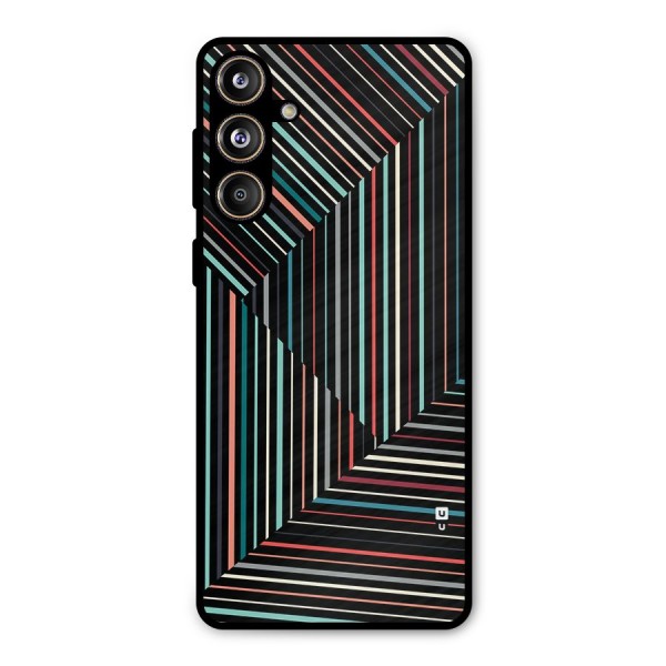 Angulars Stripes Metal Back Case for Galaxy F55