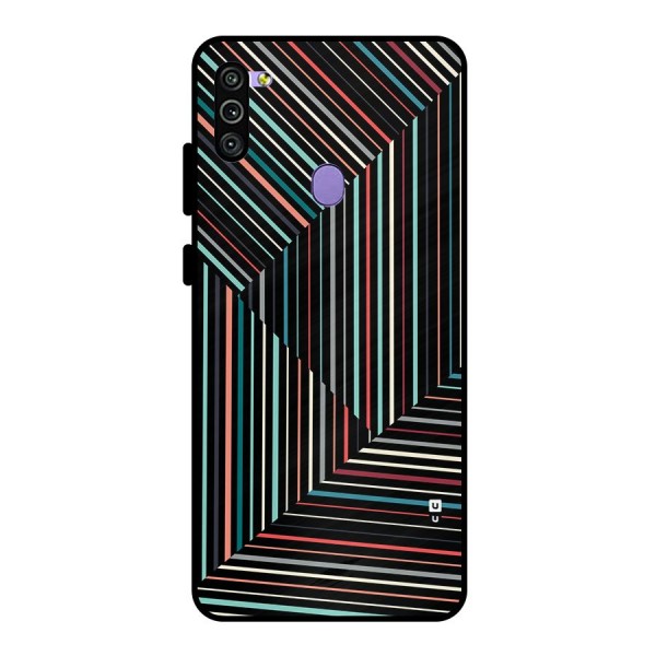 Angulars Stripes Metal Back Case for Galaxy M11