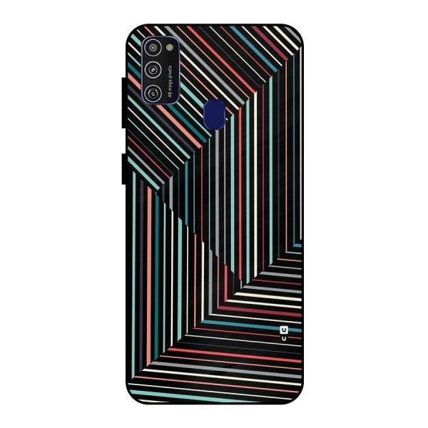 Angulars Stripes Metal Back Case for Galaxy M21